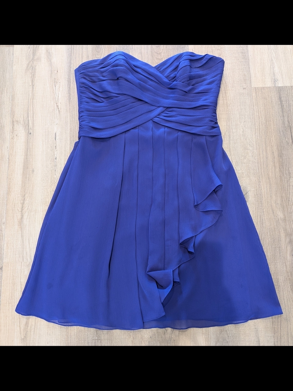2/$40 David's Bridal Purple Strapless Chiffon Bridesmaid Dress - Picture 2 of 7